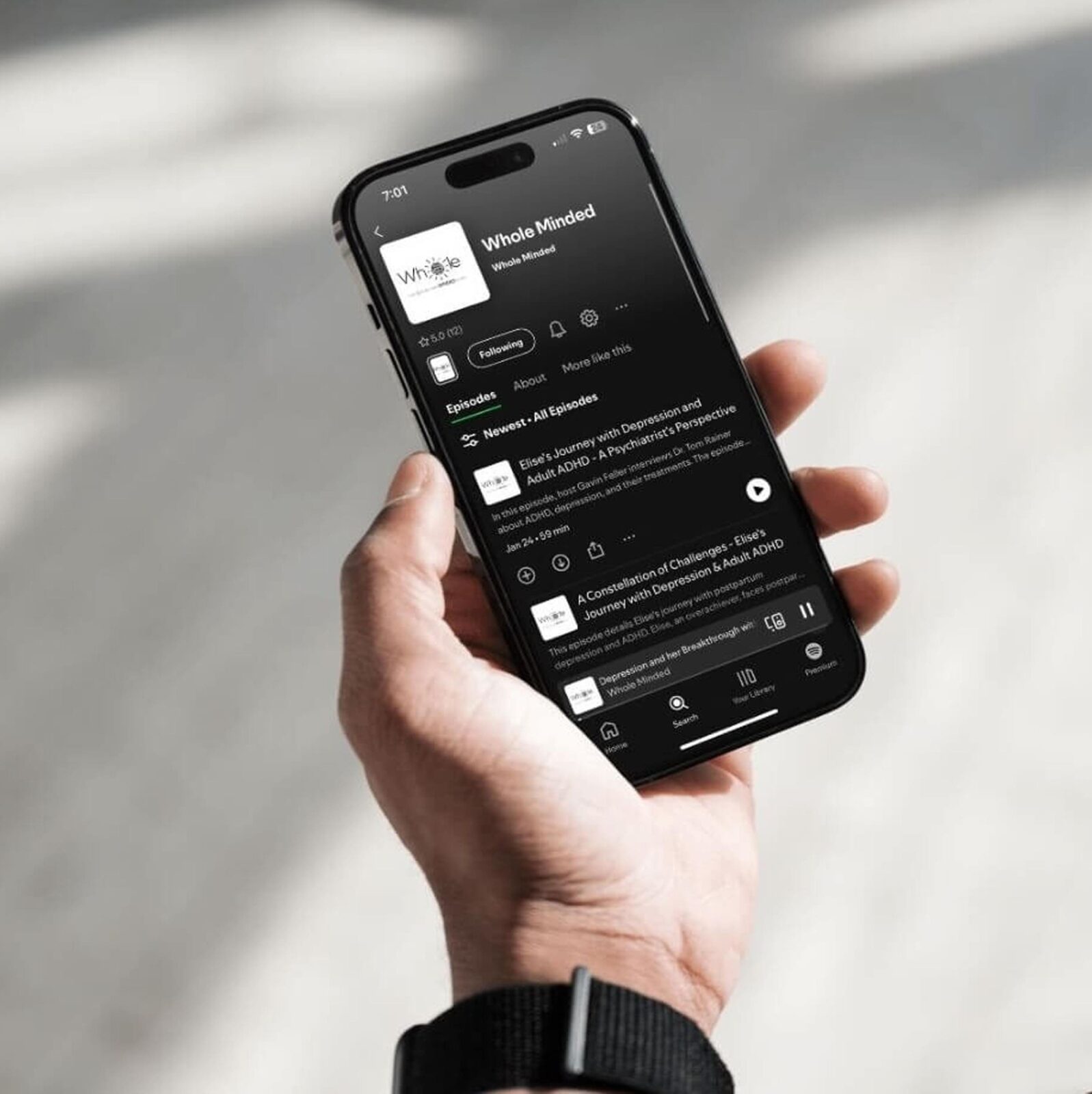 Hand using smartphone
