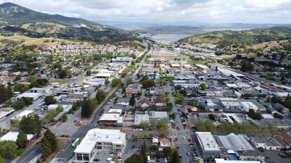 aerial view of novato ca