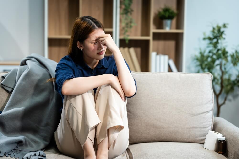 woman struggling with substance use
