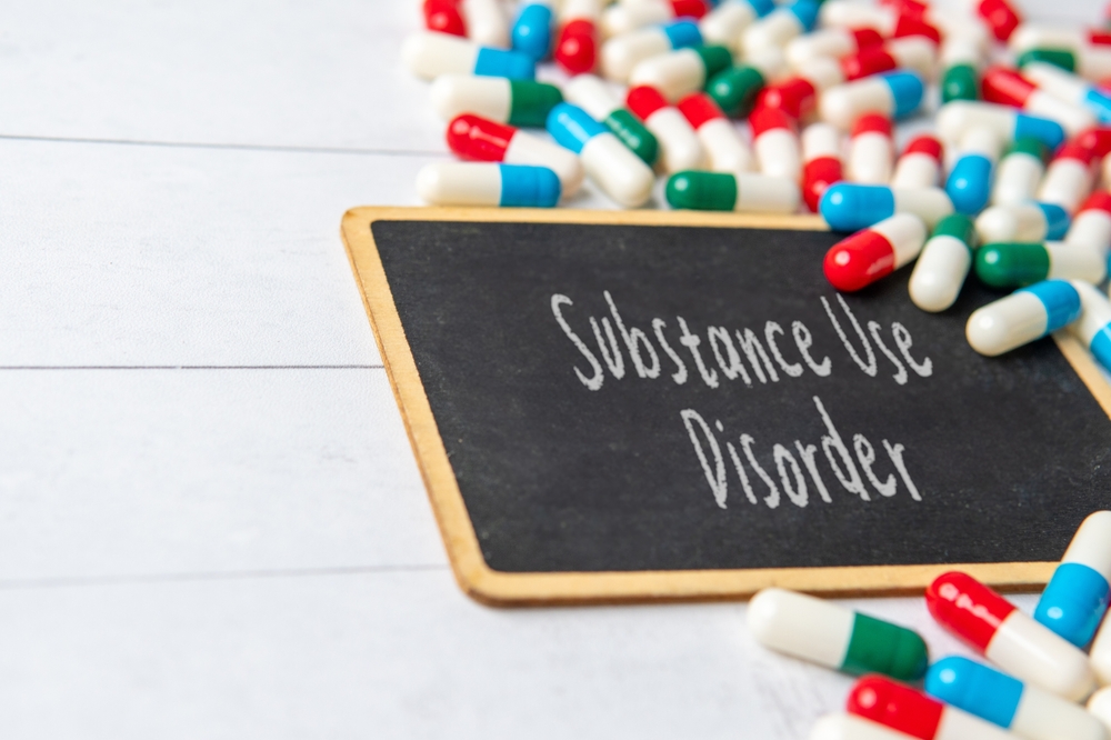 A,Chalkboard,With,The,Words,"substance,Use,Disorder",Surrounded,By